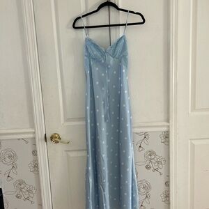 Jessica Simpson Light Blue Polka Dot Maxi Dress